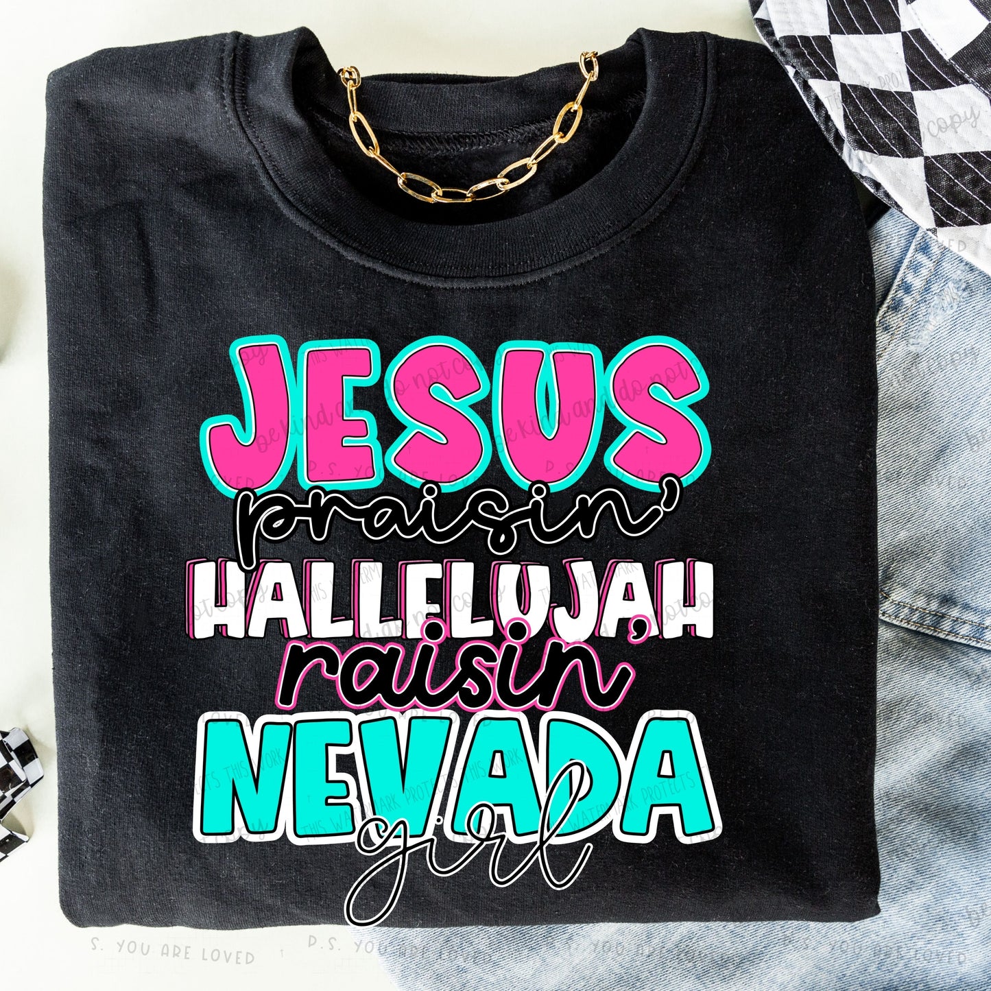 Jesus Praisin’ Hallelujah Raisin Nevada girl - Comfort color