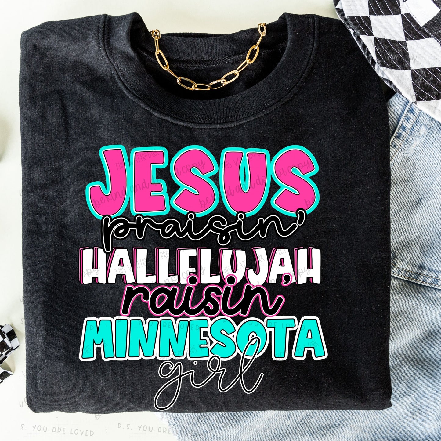 Jesus Praisin’ Hallelujah Raisin Minnesota girl - Comfort color