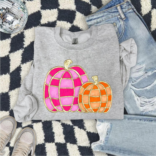 Pink & Orange pumpkin- completed sweatshirt