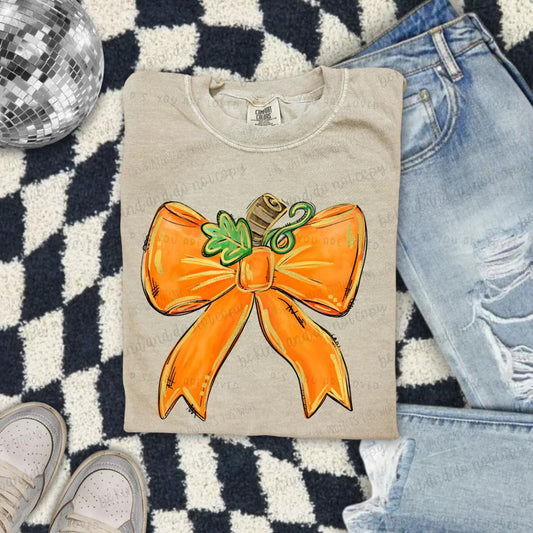 Pumpkin Bow- comfort color