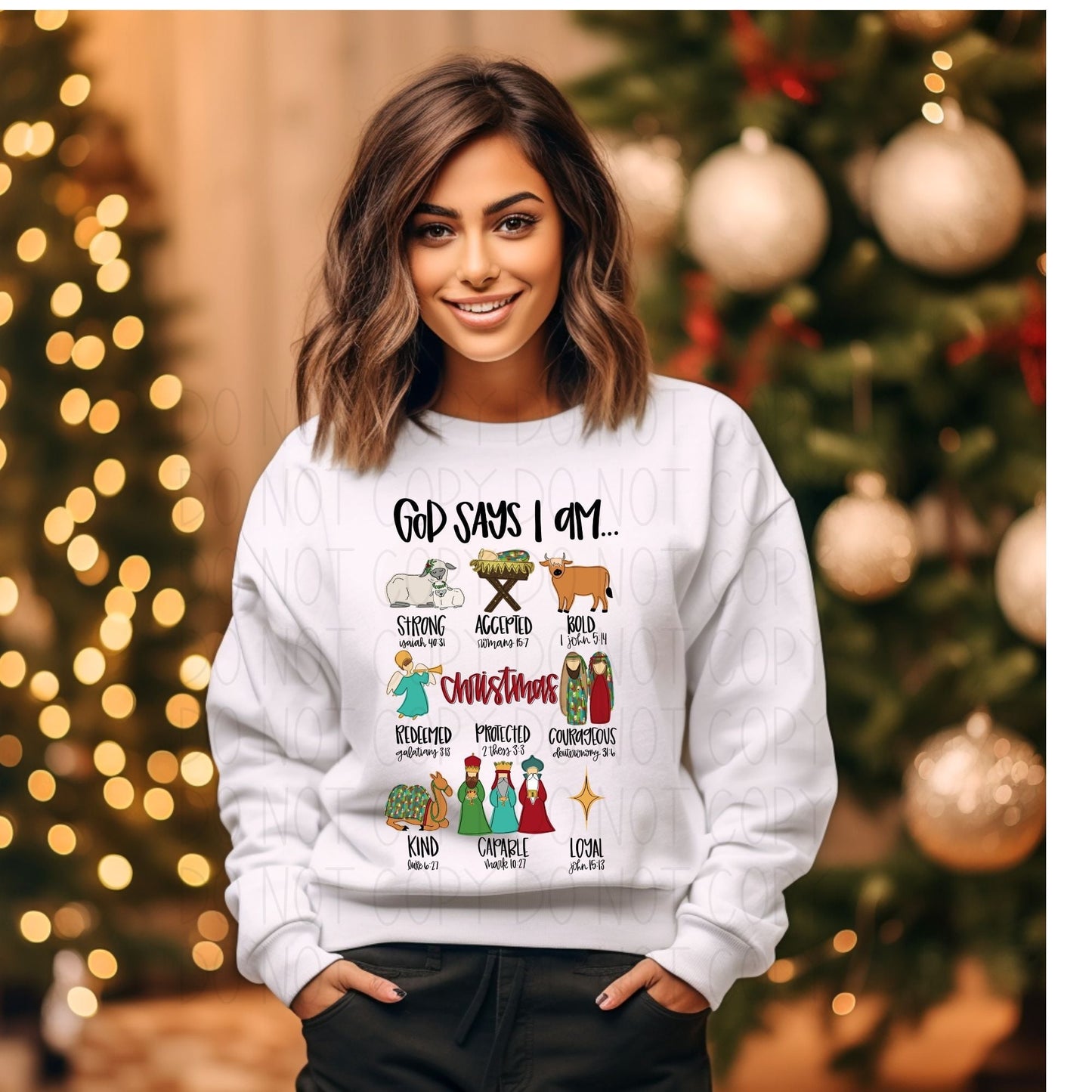 God Says I am Christmas- completed sweatshirt