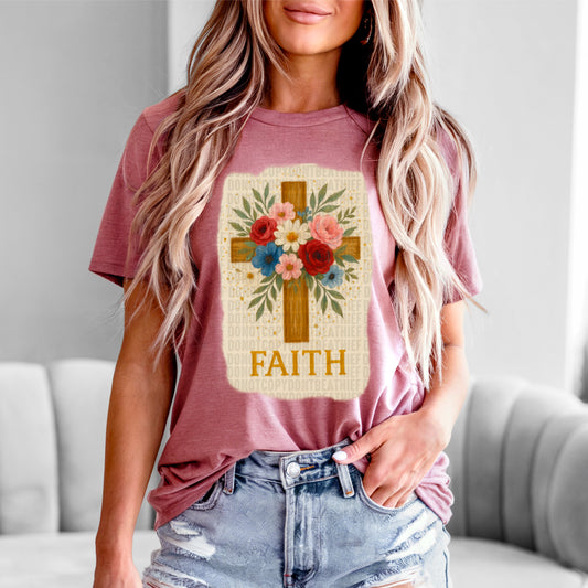 Faith floral cross