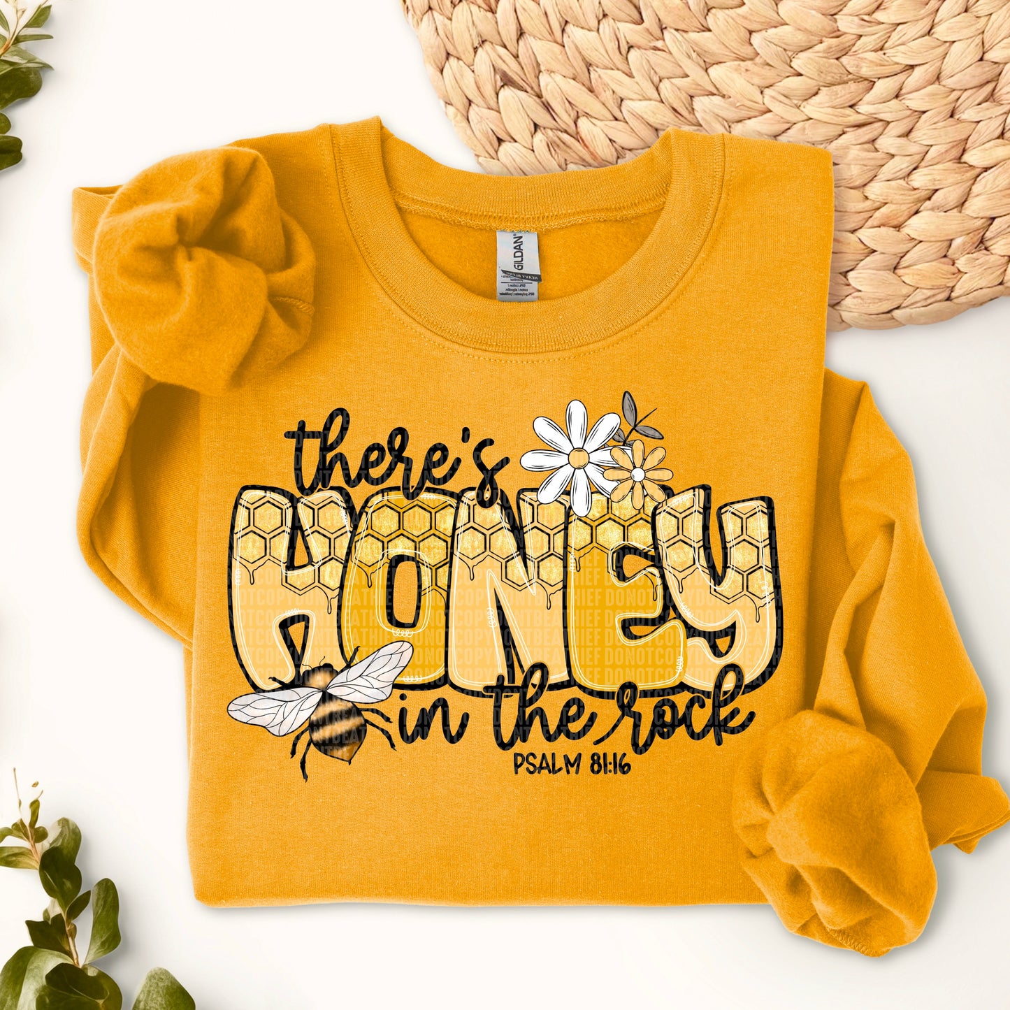 there's honey in the rock- completed sweatshirt