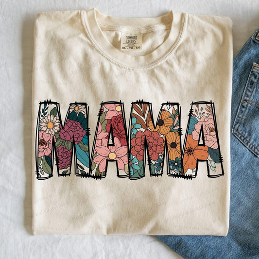 Mama multi floral- Comfort Color