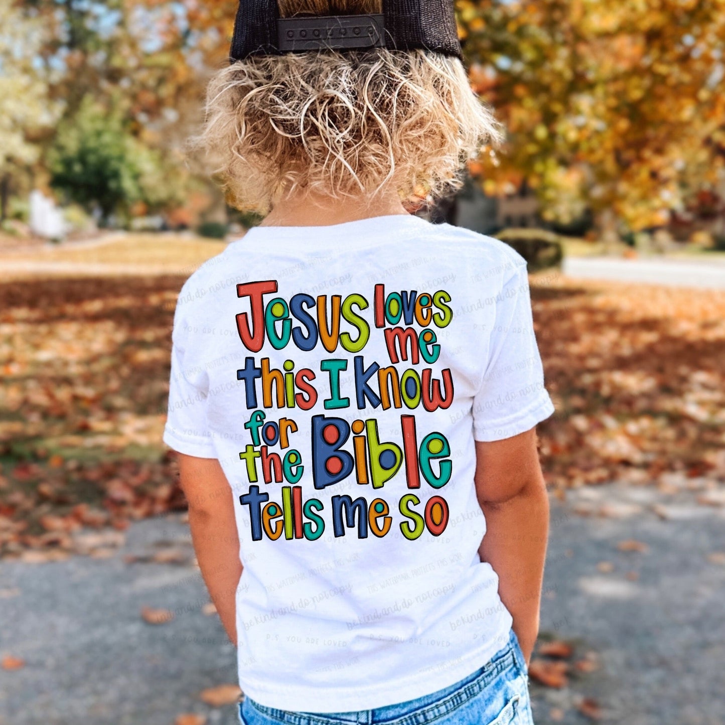 Jesus loves me this I know for the Bible tells me so-non bright colors * NOT A SET. Just to show how it can be used in many ways * - Kids Tee