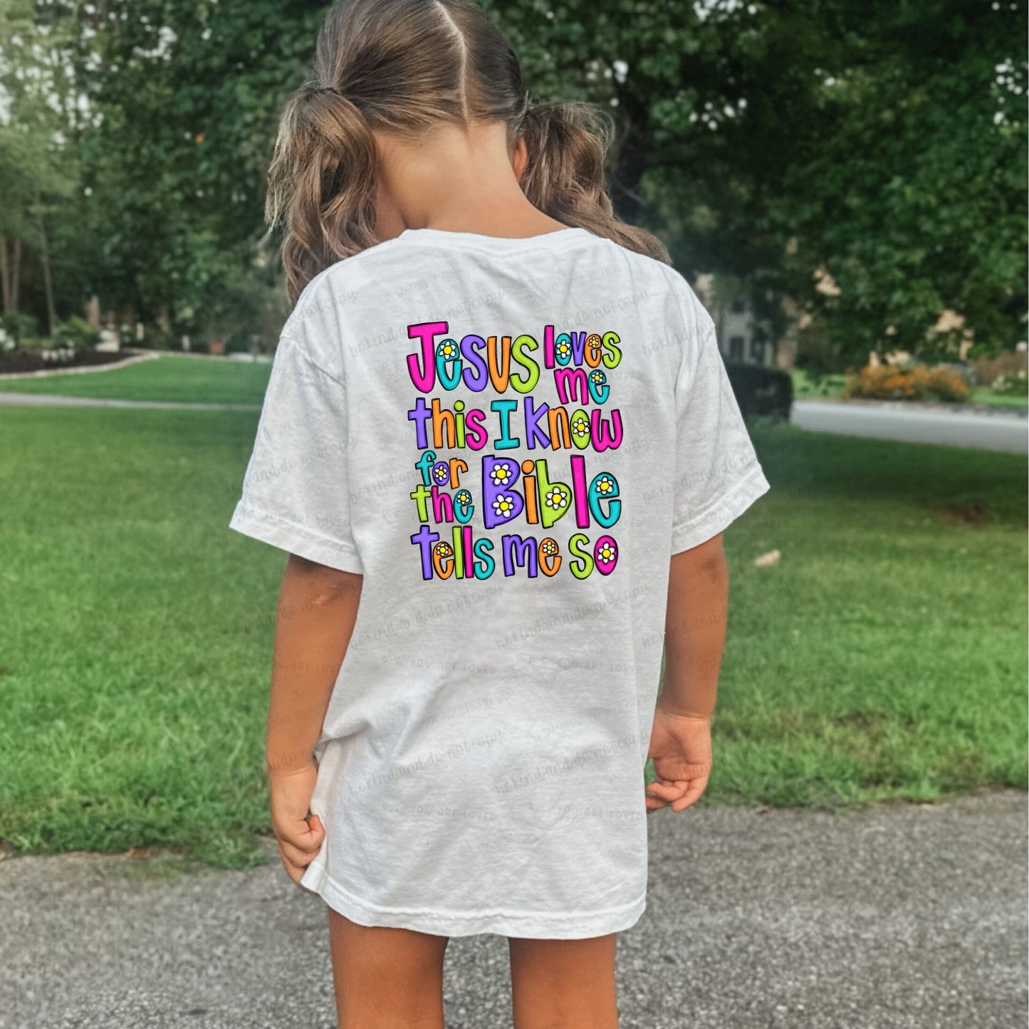 Jesus loves me this I know for the Bible tells me so- bright colors * NOT A SET. Just to show how it can be used in many ways * - Kids Tee