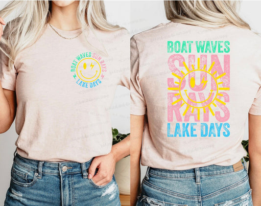 Boat waves  Sun rays  Lake days - Heather Prism Peach- Bella