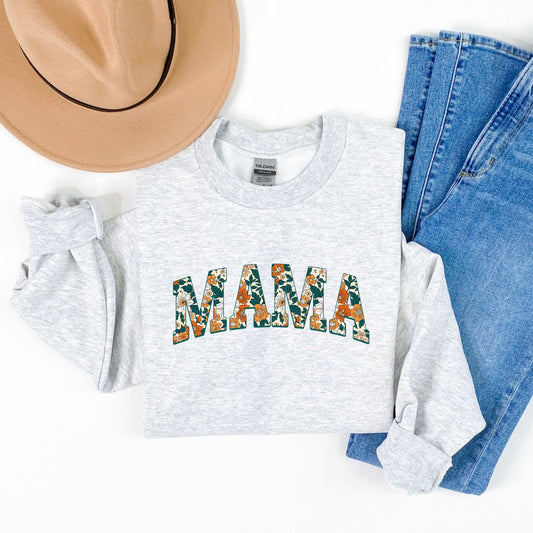 Mama Dark Teal/Orange-sweatshirt