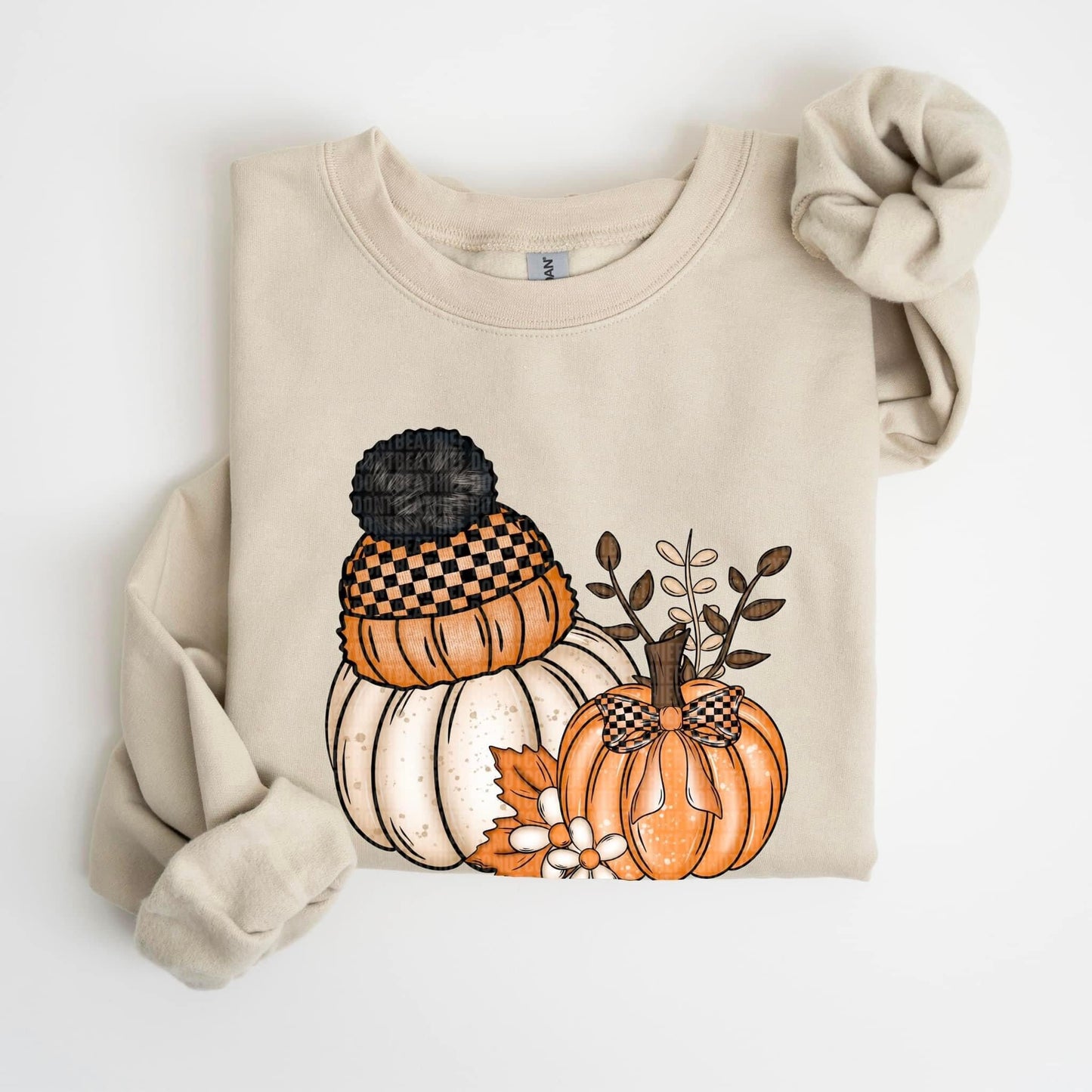 Pumpkin with beanie- completed sweatshirt