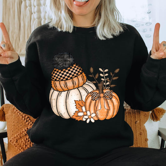 Pumpkin with beanie- completed sweatshirt