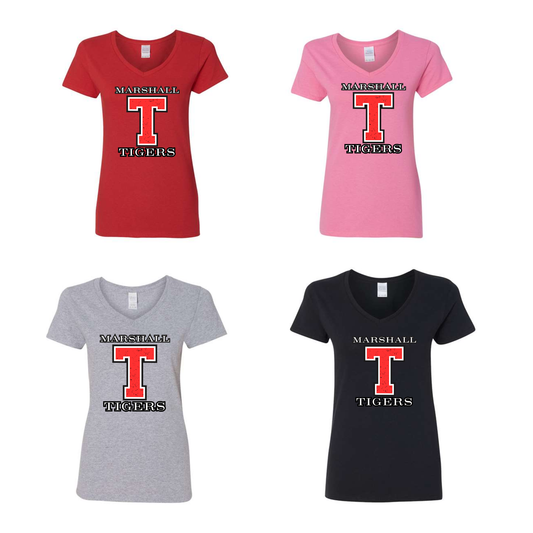 Marshall Tigers Women's V-Neck Shirt