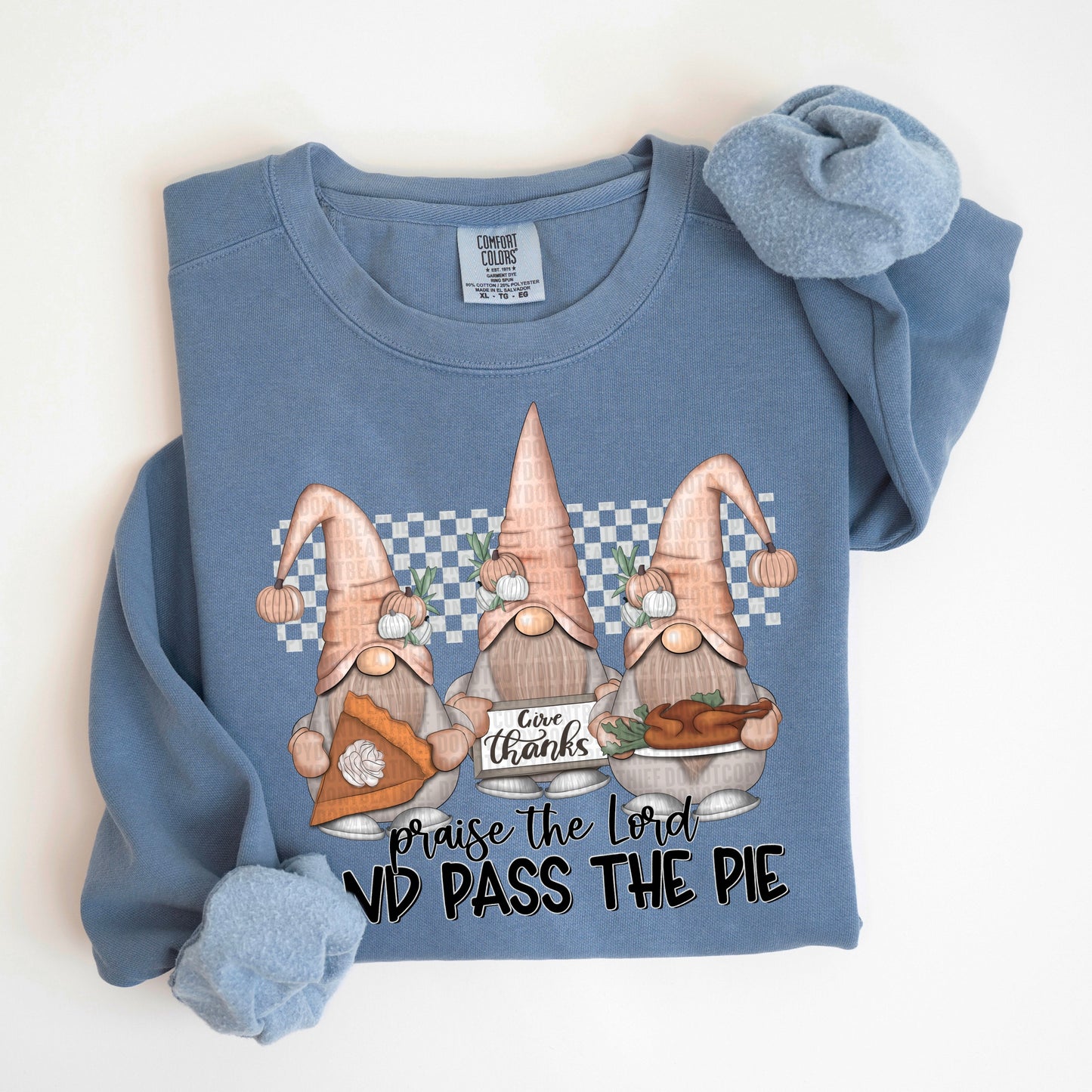 Praise the Lord and pass the pie- Comfort Color Sweatshirt