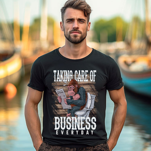 Taking care of business everyday ape white full color-Completed tee/Bella