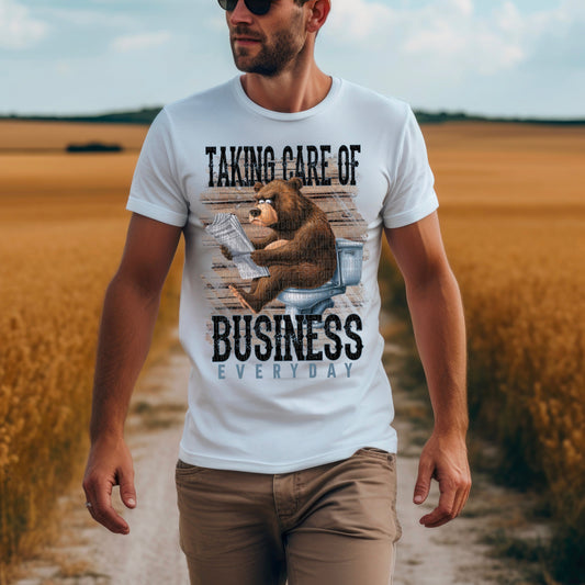 Taking care of business everyday bear black full color-Completed tee/Bella