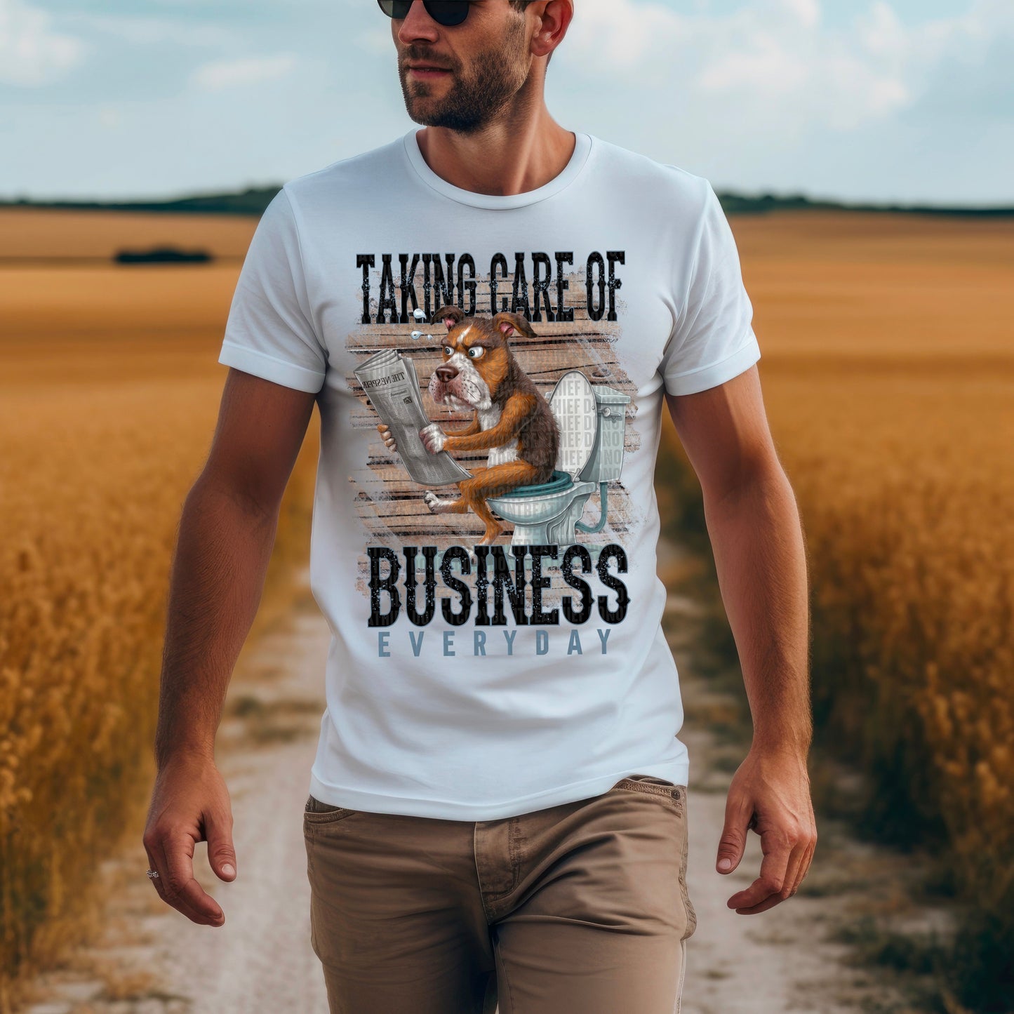 Taking care of business everyday dog black full color-Completed tee/Bella