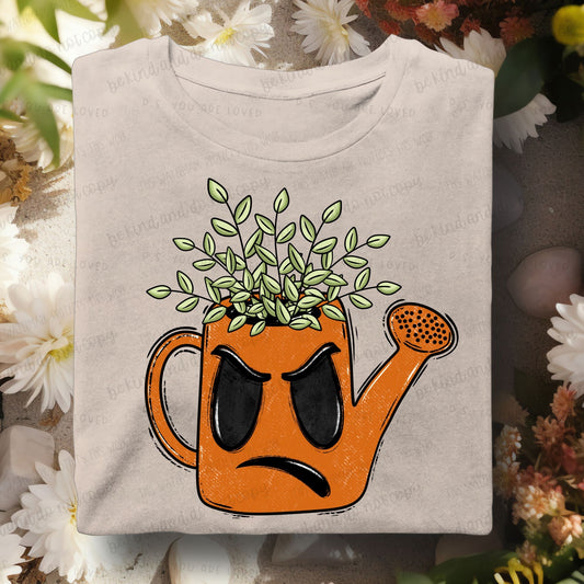 Halloween Water Can Grumpy Face-Bella- Completed Tee