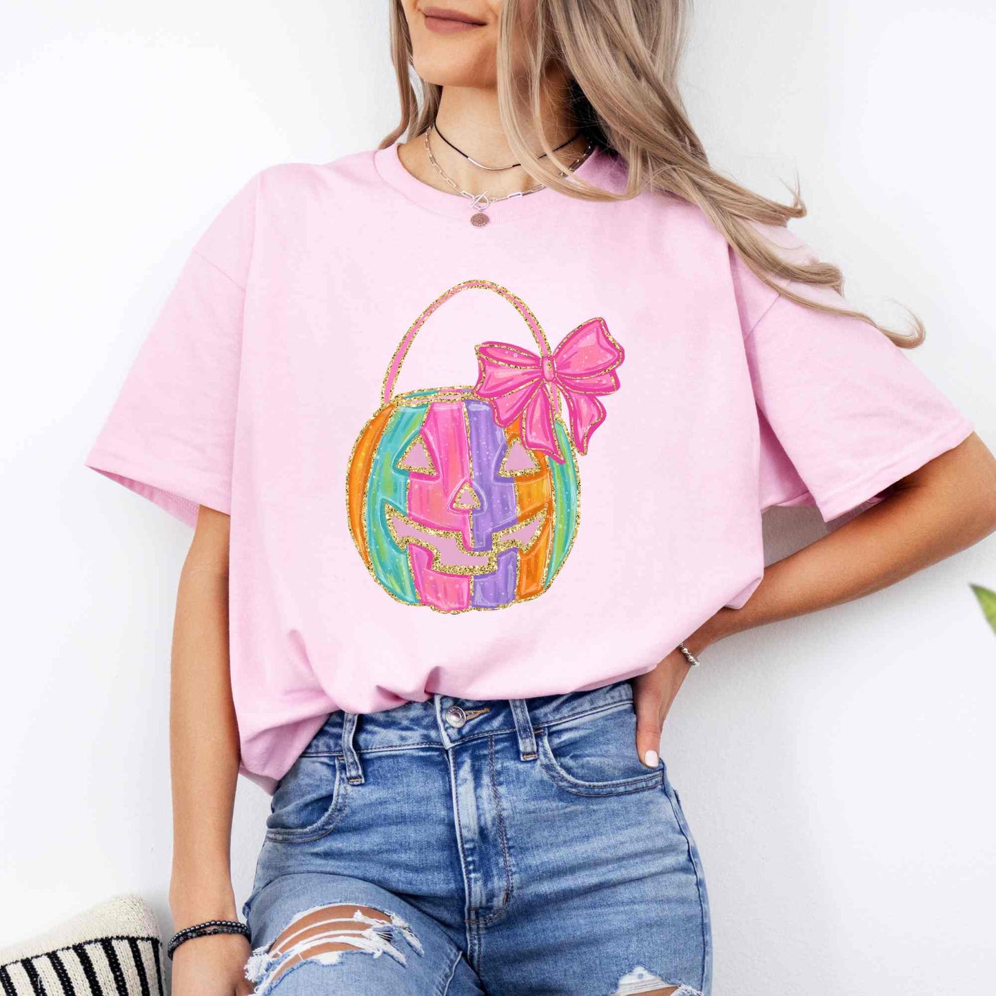 Gold Pink Pumpkin- Completed Tee