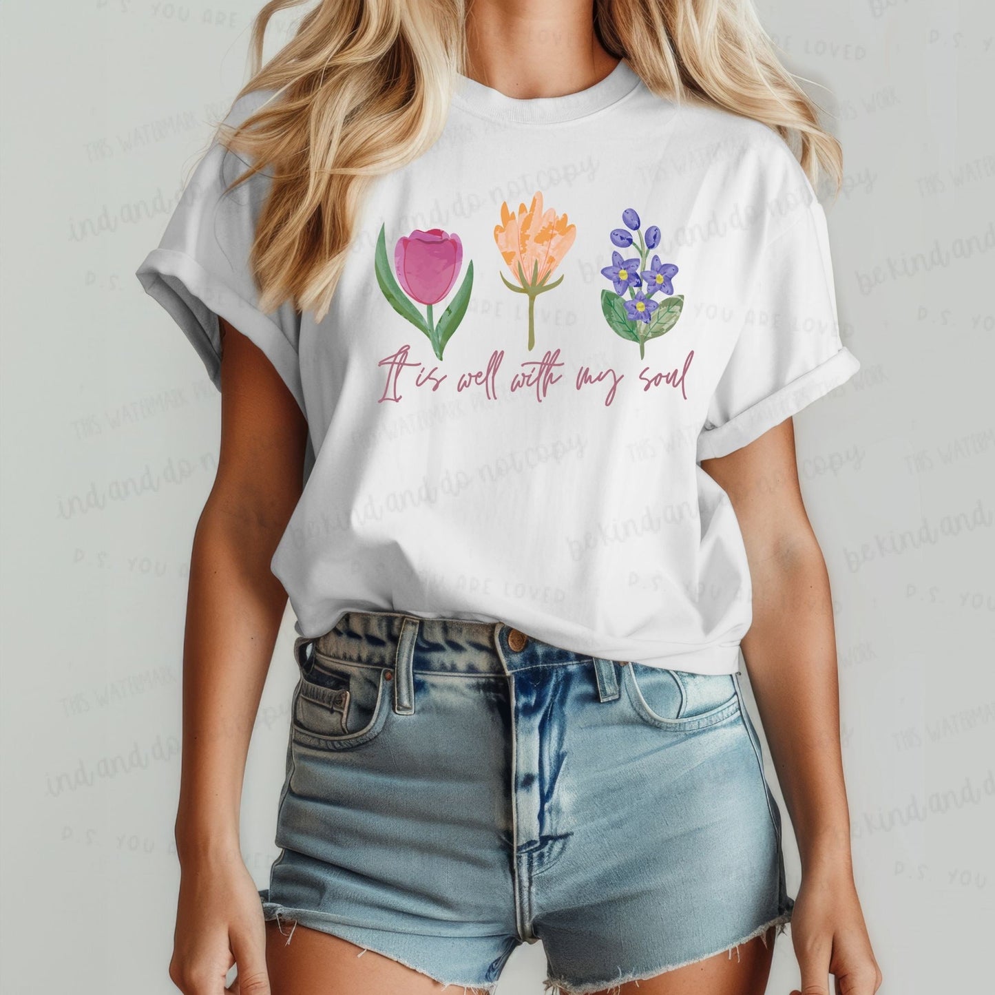 It is Well with my Soul Floral 2- Completed Tee